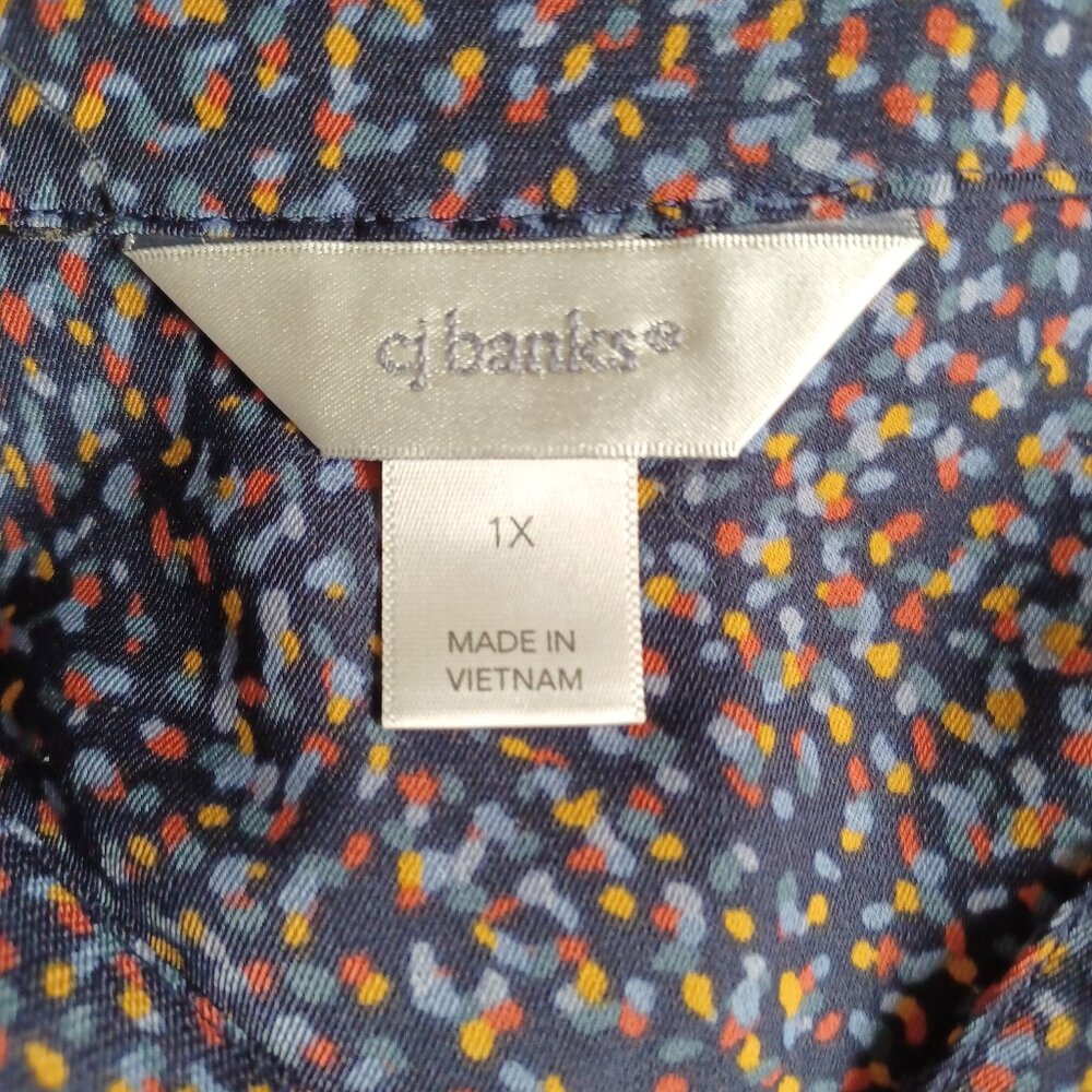 CJ Banks women top tunic blue v neck sz 1X - Picture 6 of 6